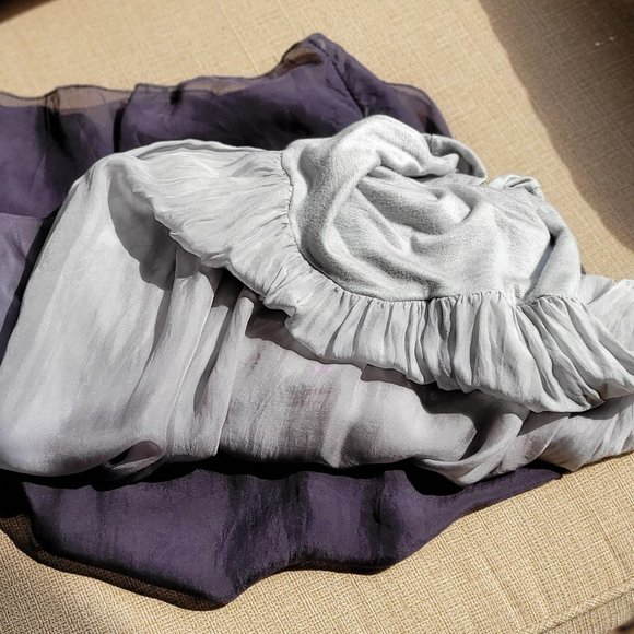 GIUSY, pure silk skirt, S, shades of gray - Picture 5 of 8